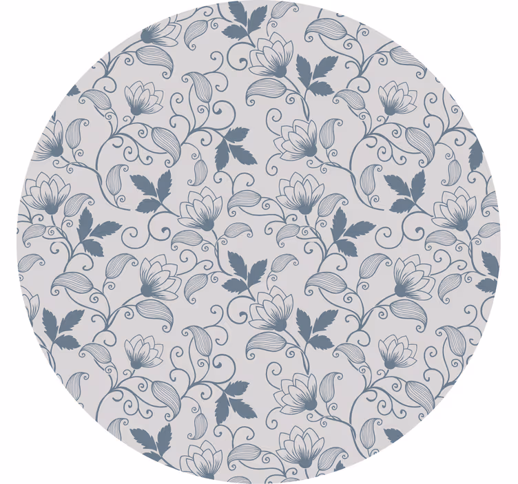 Grey blind with floral blue hamptons design - TenStickers