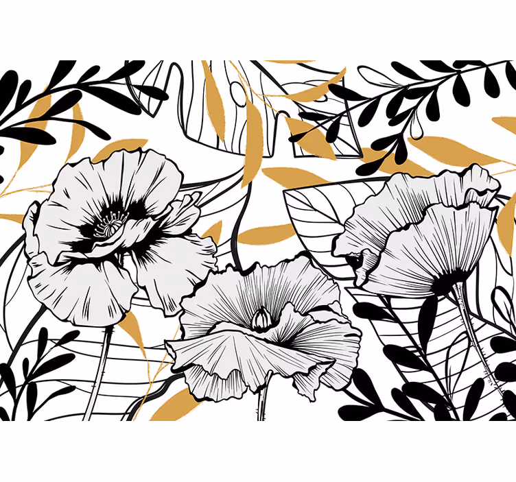 Glamour style romantic floral mix bedroom blind - TenStickers