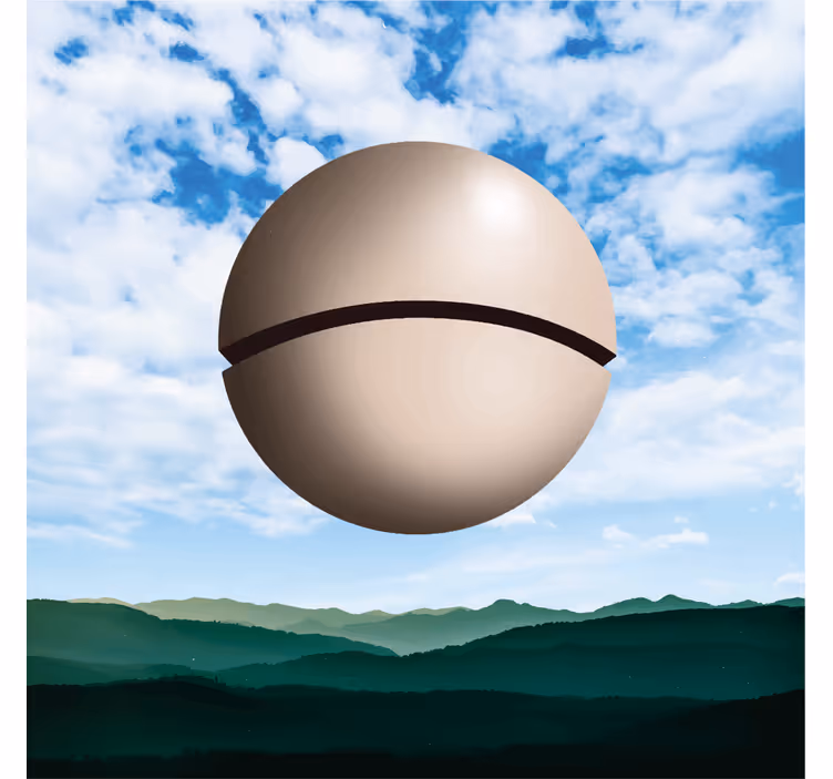 Living room blind magritte sphere design - TenStickers