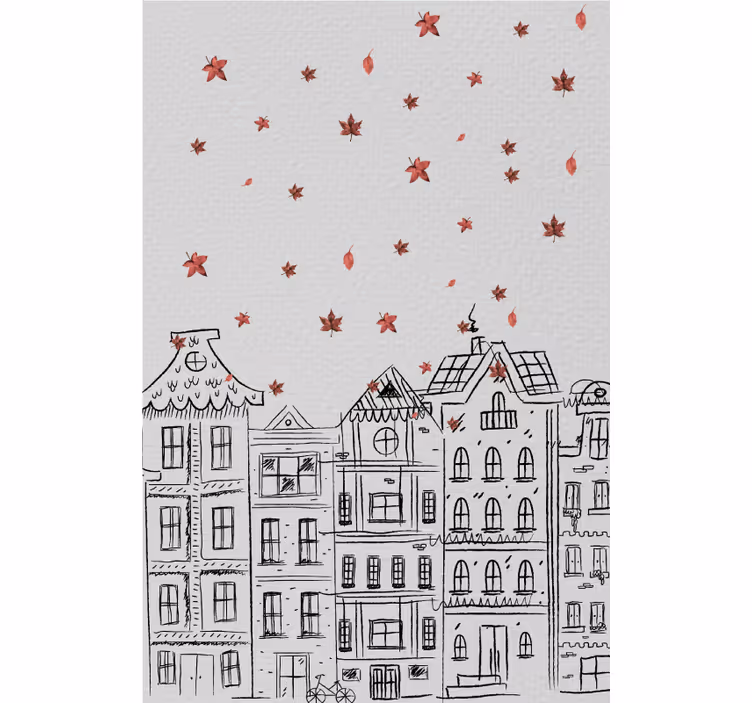 Living room blind autumn amsterdam - TenStickers