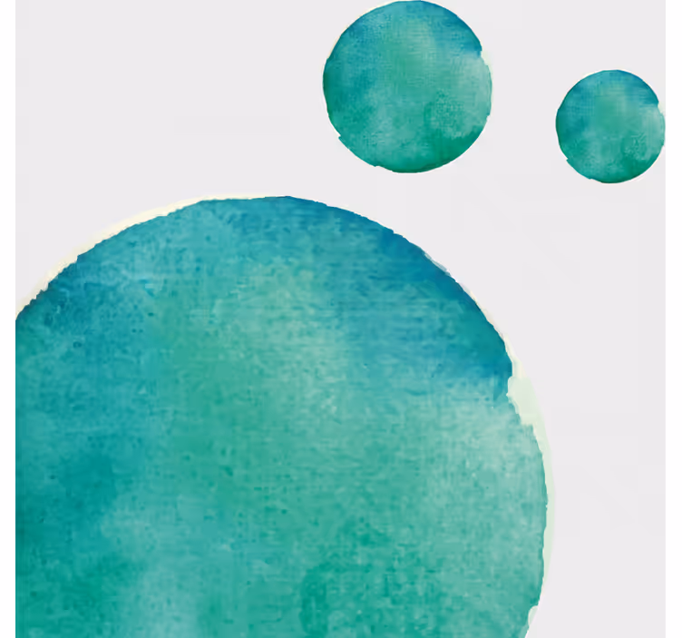Living room blind in abstract aquamarine watercolor - TenStickers