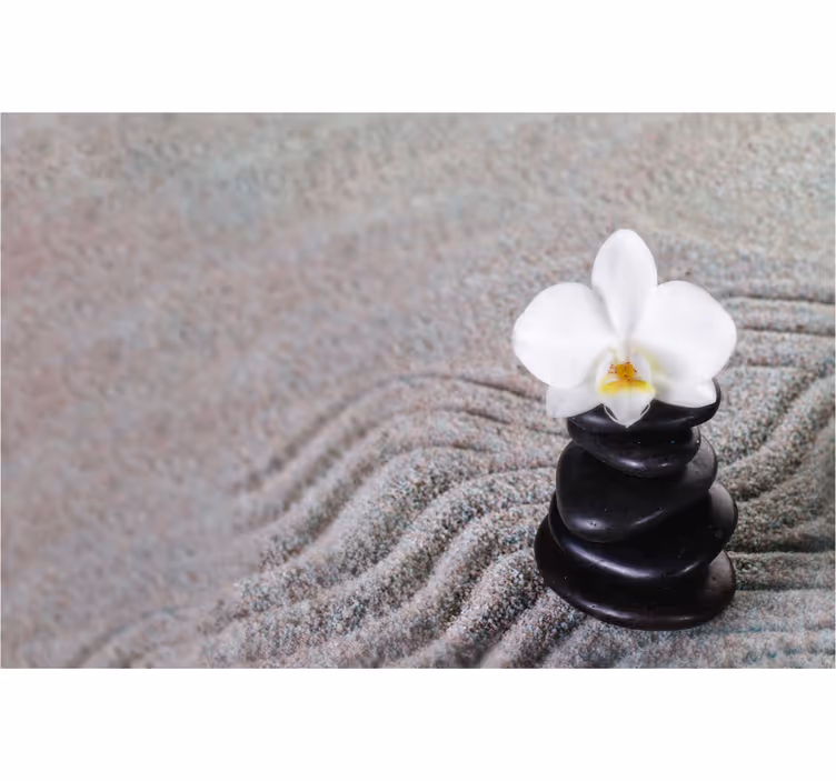 Living room blind with tranquil zen stones - TenStickers