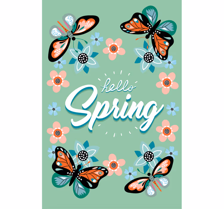 Living room blind hello spring - TenStickers