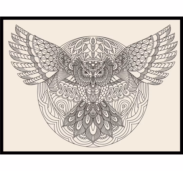 Bedroom blind black owl with open wings - TenStickers