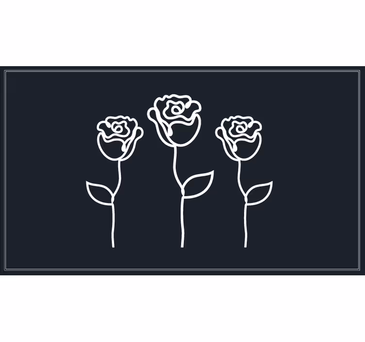 Bedroom blind with minimalist rose illustration - TenStickers