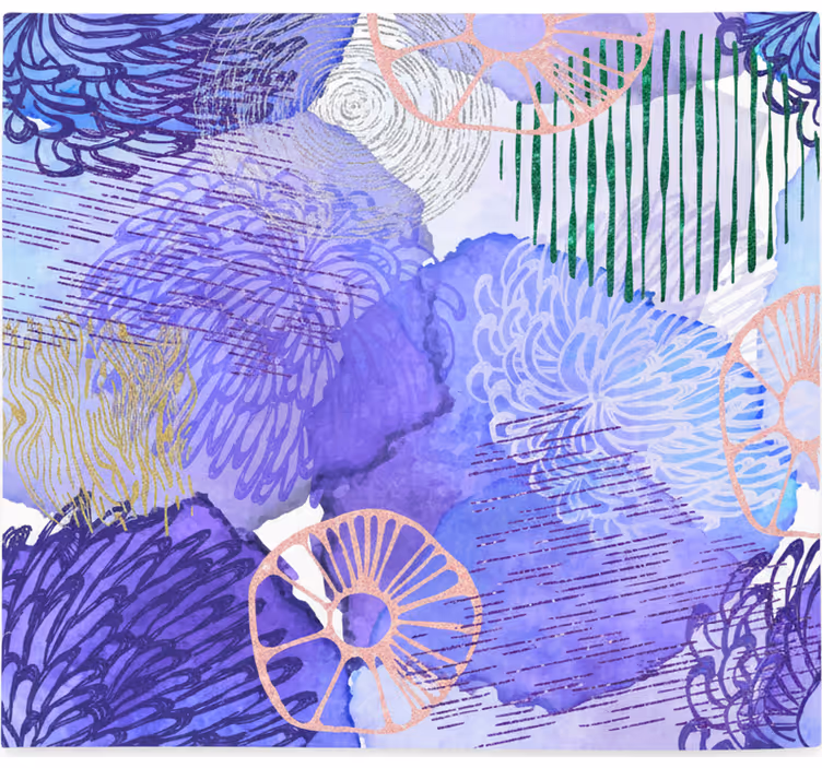 Bedroom blind in purple abstract design - TenStickers