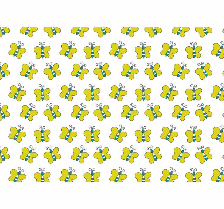Bedroom blind with white and green striped butterfly - TenStickers