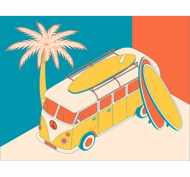 Bedroom blind hippy camper van - TenStickers