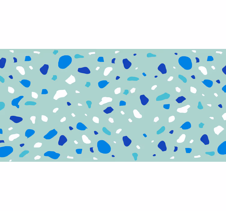 Bedroom blind in blue tones terrazzo - TenStickers