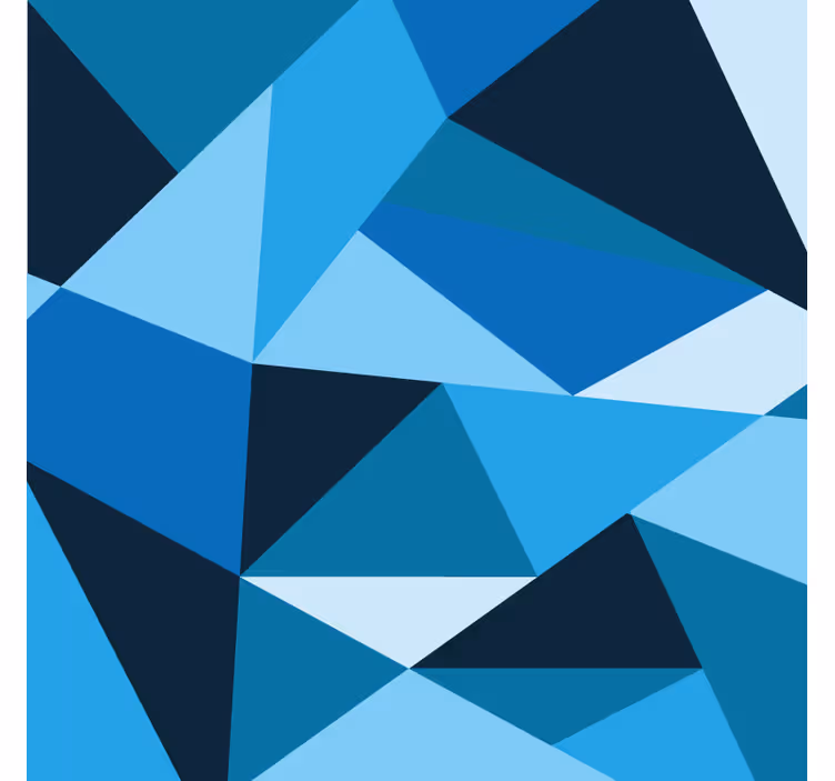 Bedroom blind in blue striped nordic triangles - TenStickers