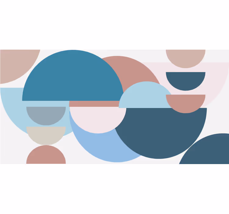 Bedroom blind in sober blue nordic circles - TenStickers