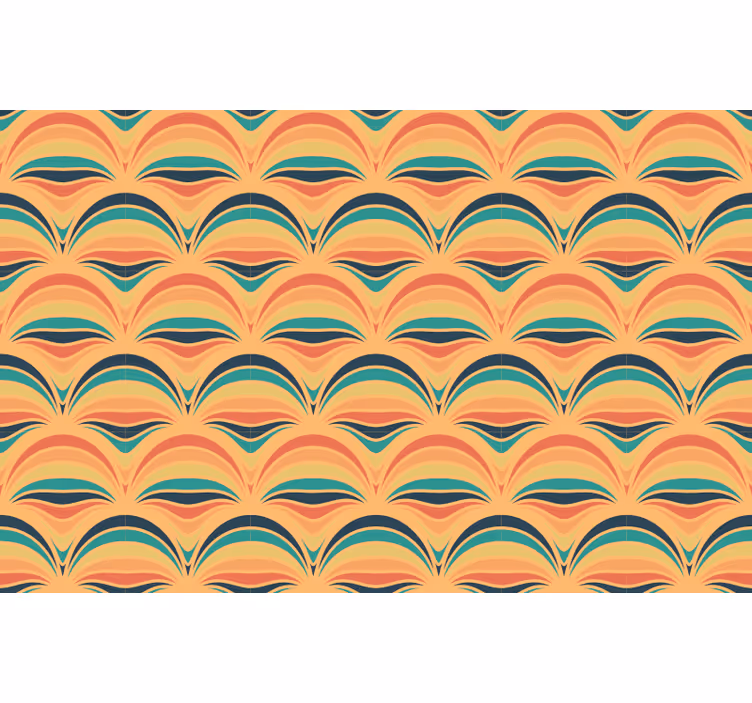 Bedroom blind with 70s orange stripes - TenStickers