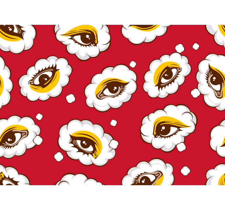 Bedroom blind with 70s eye design - TenStickers