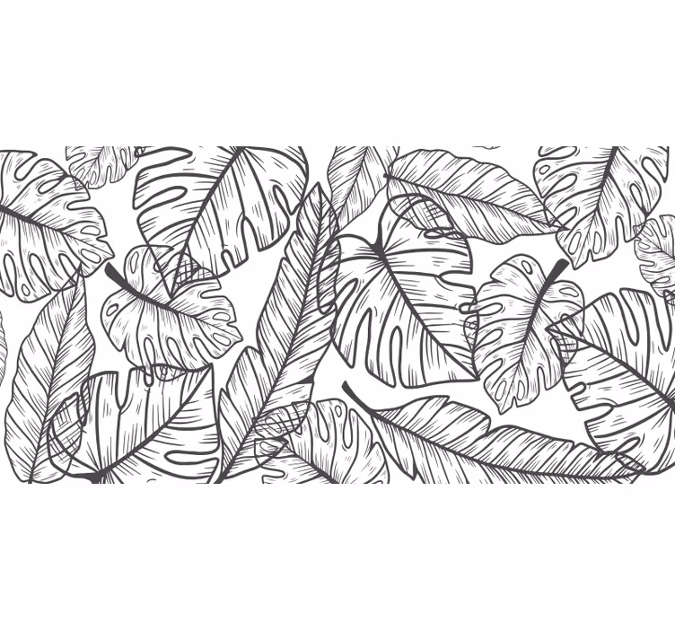 Bedroom blind with big leaf outline design - TenStickers