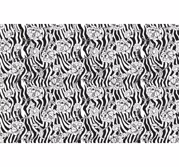 Bedroom blind with zebra and flowers design - TenStickers