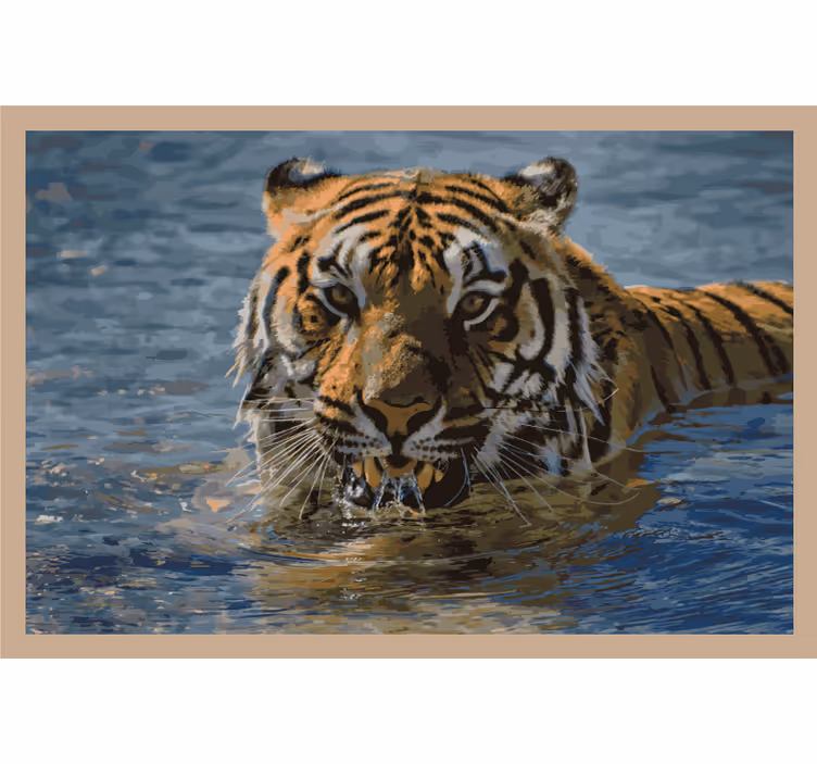 Tiger swimming bedroom blind - TenStickers