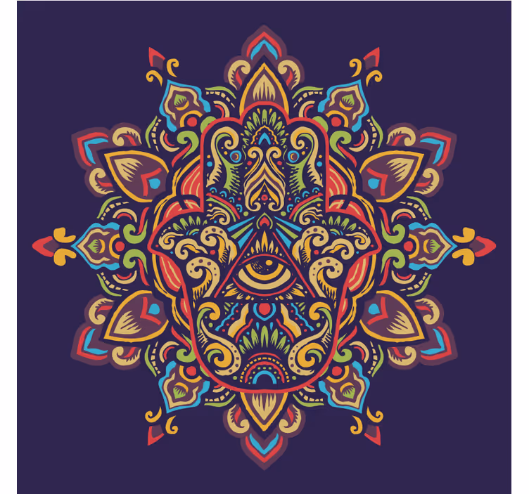 Colorful hand of fatima bedroom blind - TenStickers
