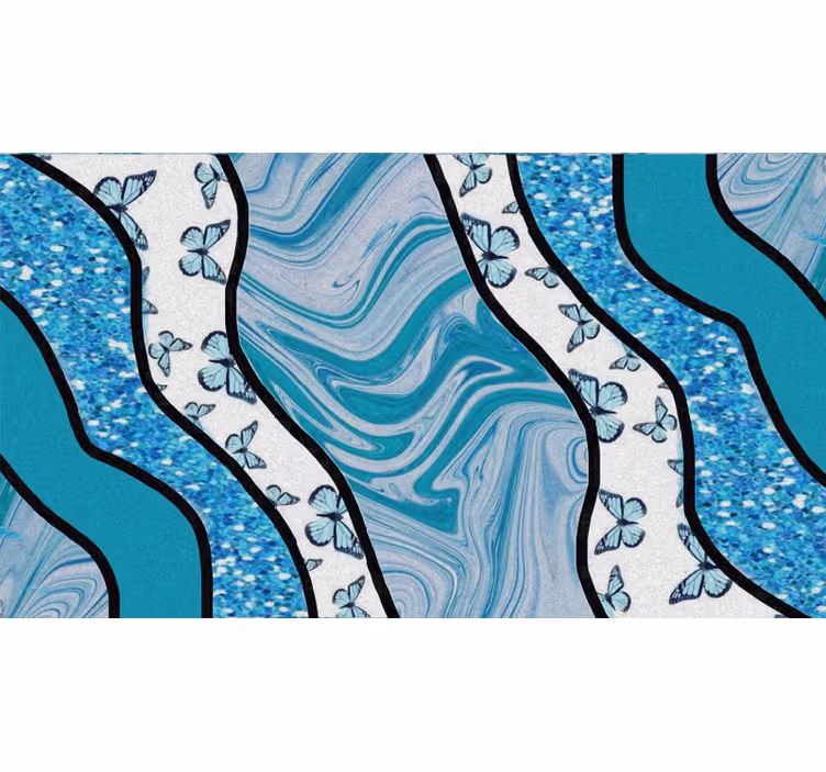 Bedroom blind in blue textured stripes - TenStickers