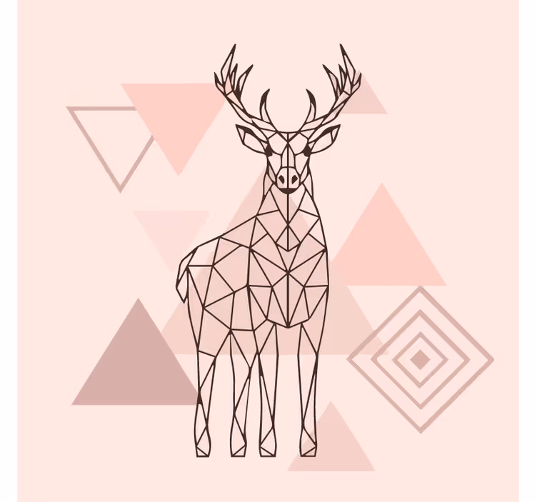 Bedroom blind nordic polygonal reindeer design - TenStickers