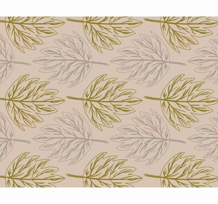 Bedroom blind in green and grey leaf design - TenStickers