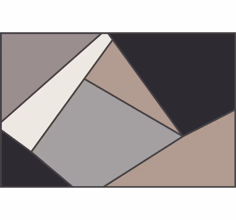 Bedroom blind vinyl rug with geometric beige shapes - TenStickers