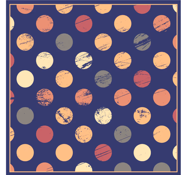 Bedroom blind with blue circle pattern vinyl rug - TenStickers