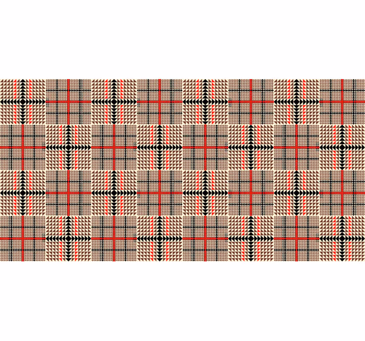 Bedroom blind in brown plaid pattern - TenStickers