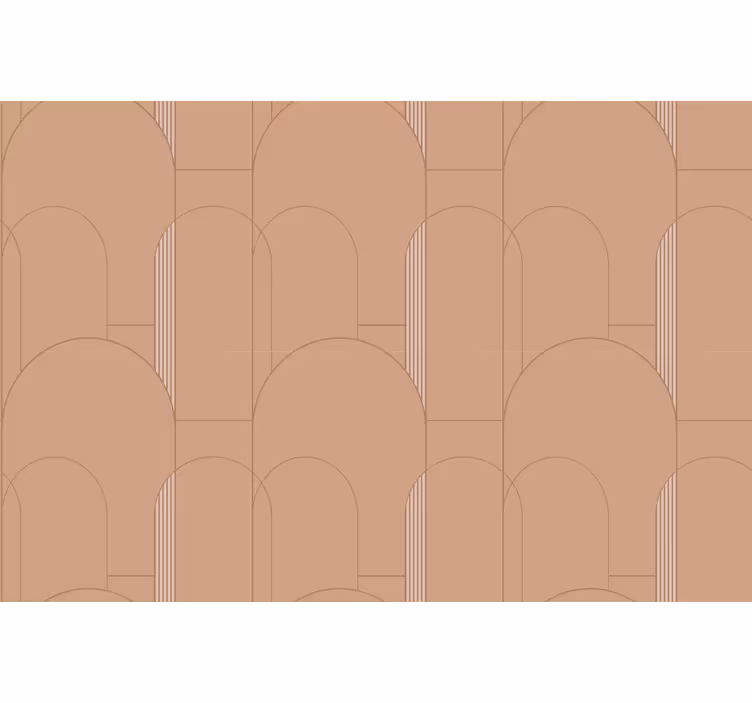 Bedroom blind in terracotta geometric circles - TenStickers