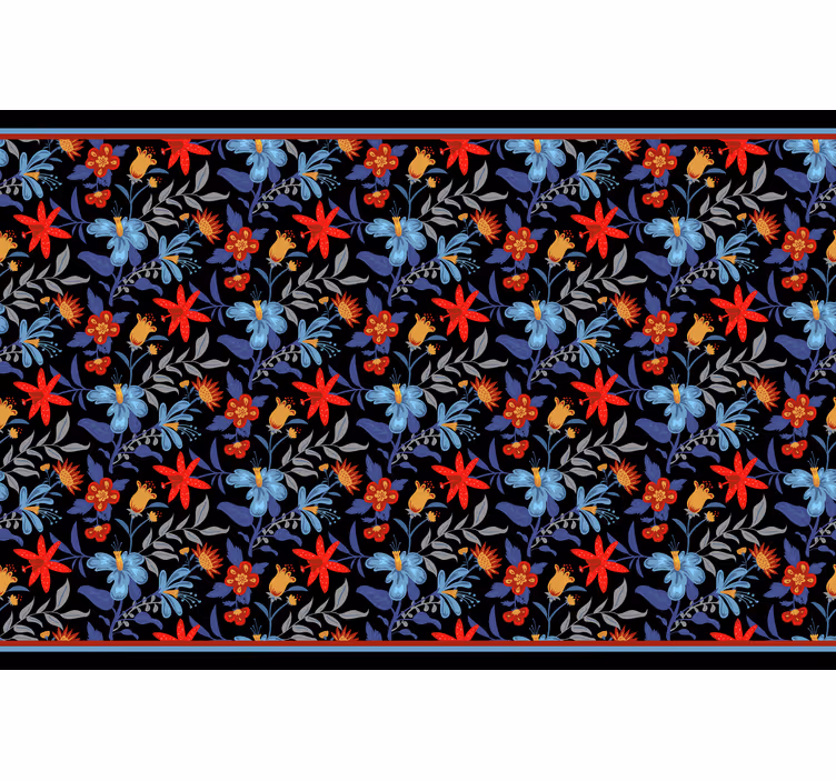 Flowerprint 'tricot' black bedroom blind - TenStickers