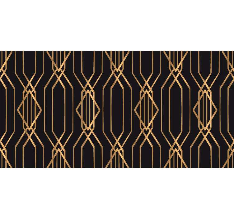 Bedroom blind in geometric black and golden squares - TenStickers