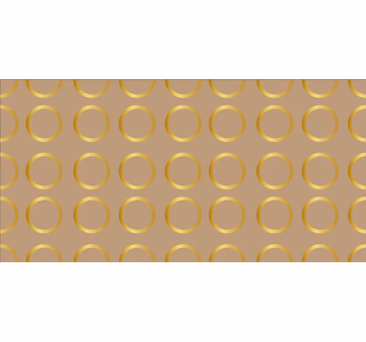 Bedroom blind with geometric golden circles pattern - TenStickers