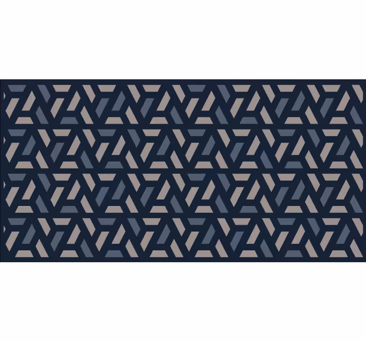 Bedroom blind with geometric blue and gray triangles - TenStickers