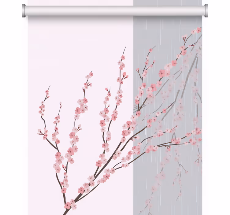 Aesthetic light color flowering bedroom blind - TenStickers