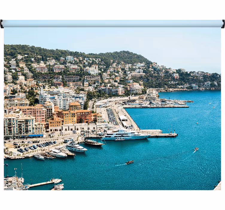 Bedroom blind the beautiful french riviera harbor - TenStickers
