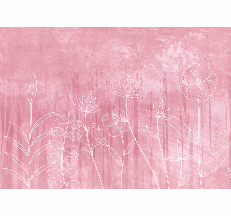Scandinavian style pink shaded meadow bedroom blind - TenStickers