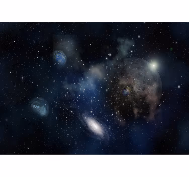 Bedroom blind with a stunning view of space - TenStickers