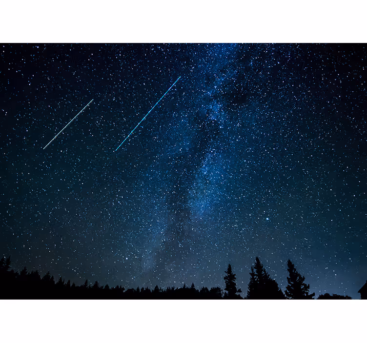 Bedroom blind with beautiful shooting star landscape - TenStickers