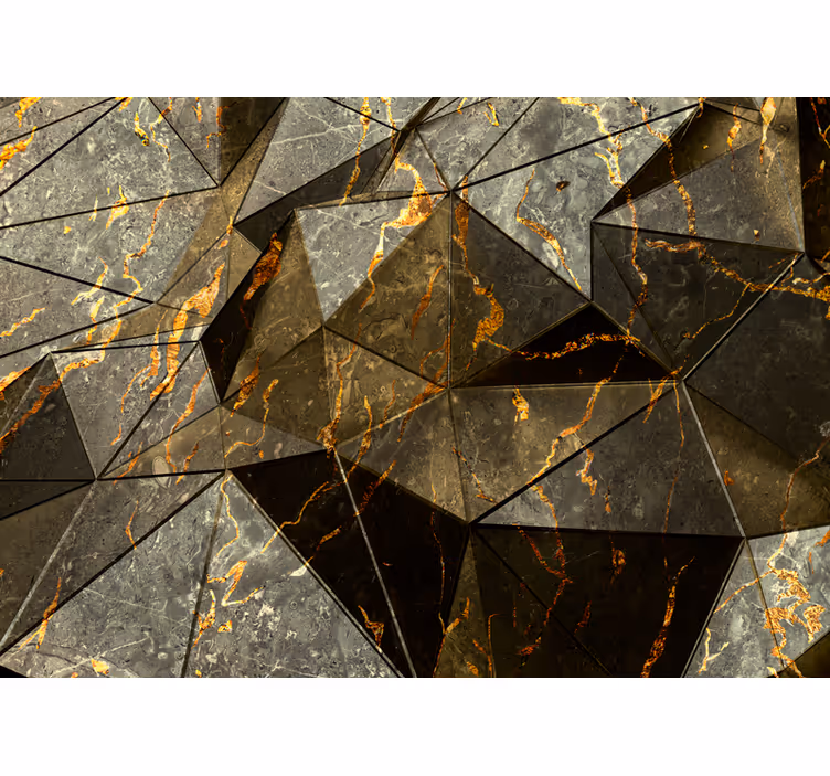 Bedroom blind colorful marble triangles - TenStickers