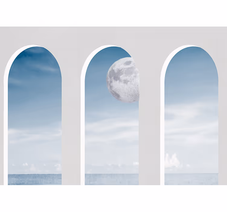 Bedroom blind for a tranquil moonlit night in greece - TenStickers