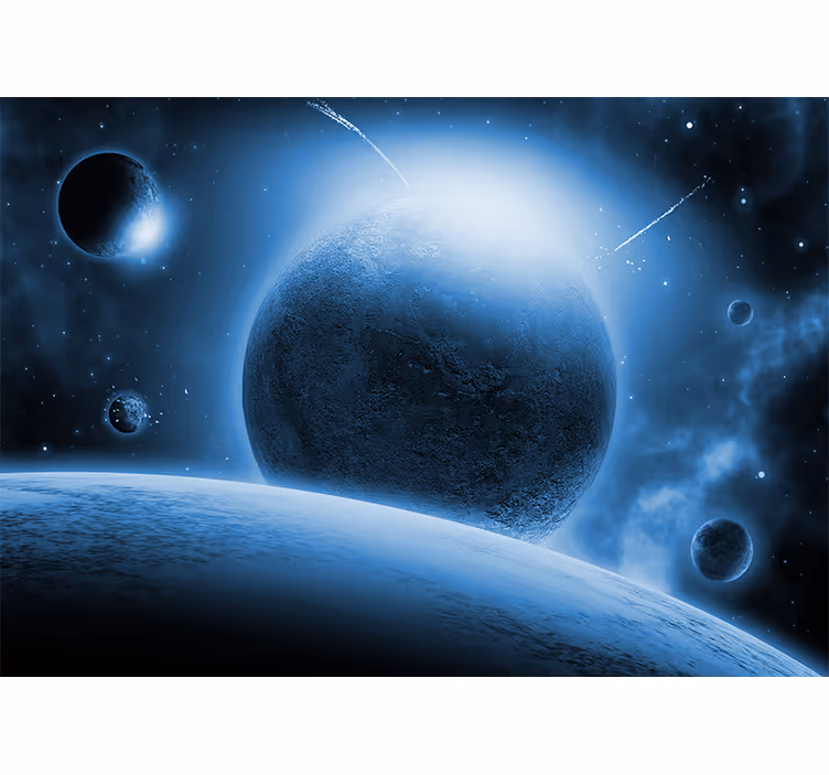 Bedroom blind with a stunning lunar view - TenStickers