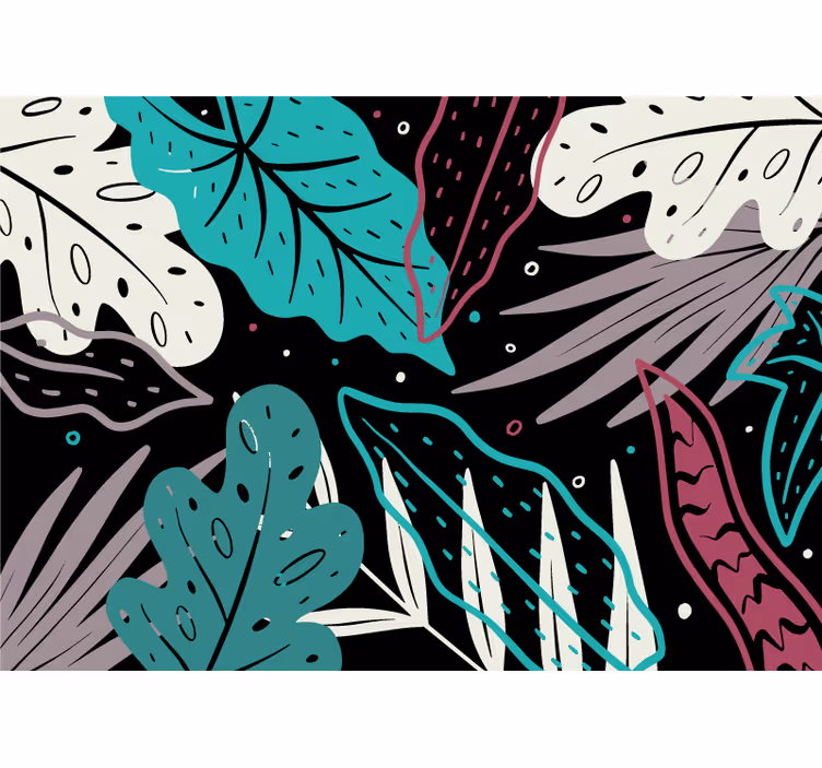Bedroom blind blue banana leaves - TenStickers