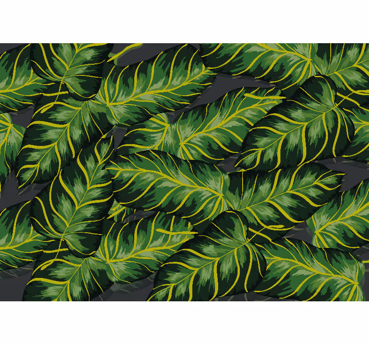 Bedroom blind with realistic banana leaves design - TenStickers