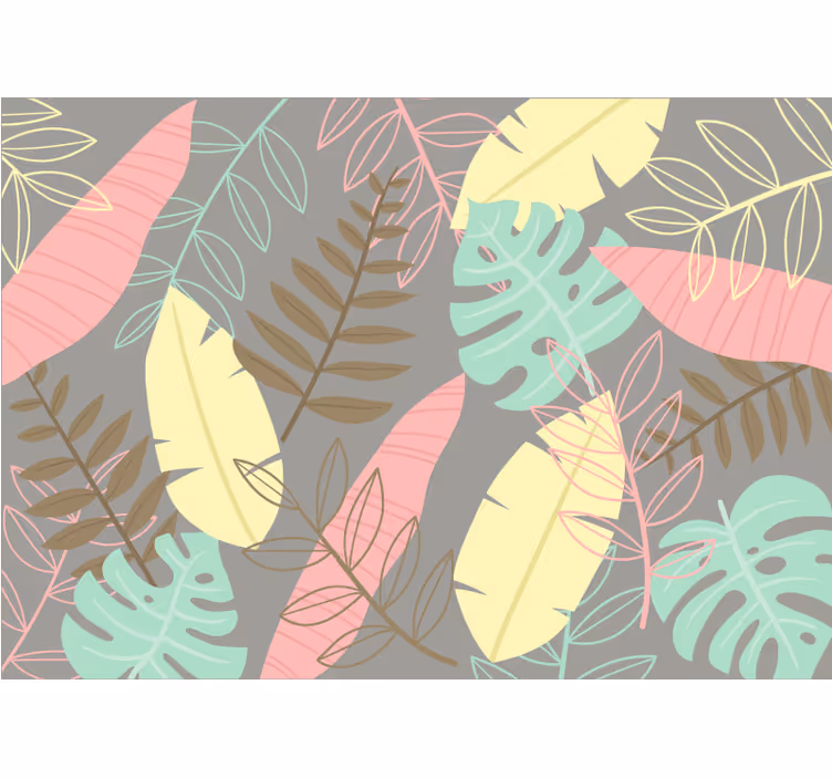 Bedroom blind nordic style abstract tropical design - TenStickers