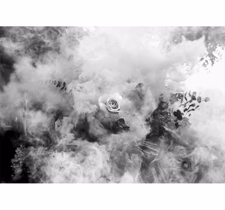 Bedroom blind in scandinavian abstract white smoke - TenStickers