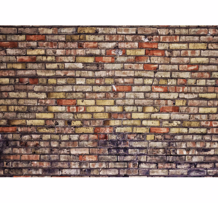 Bedroom blind with messy brick texture - TenStickers