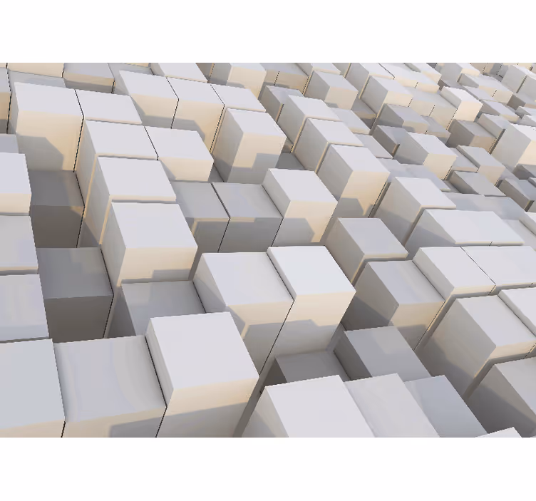 White blind minimalistic white cubes with black borders - TenStickers