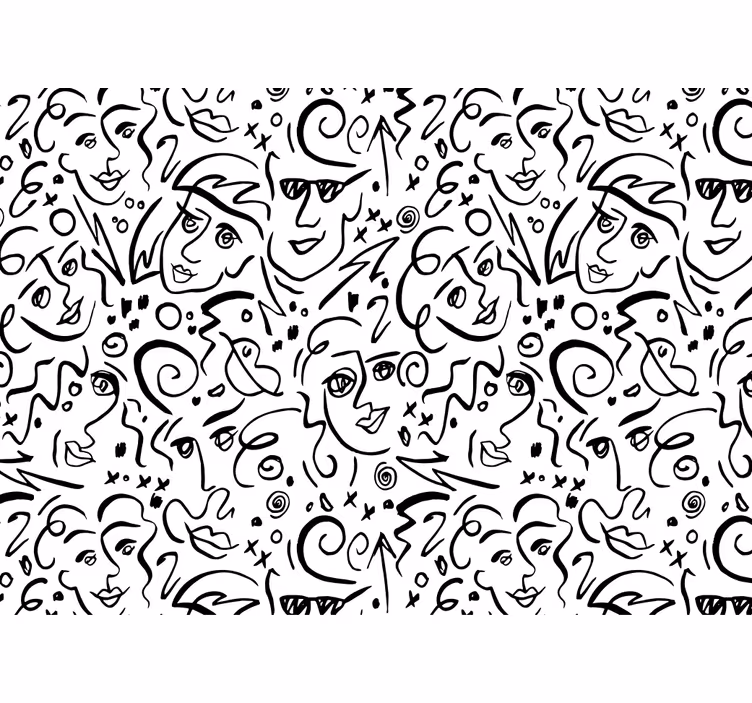 White blind black and white graffiti art - TenStickers