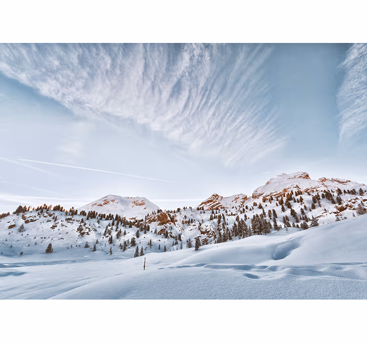 White blind snow-capped mountains - TenStickers