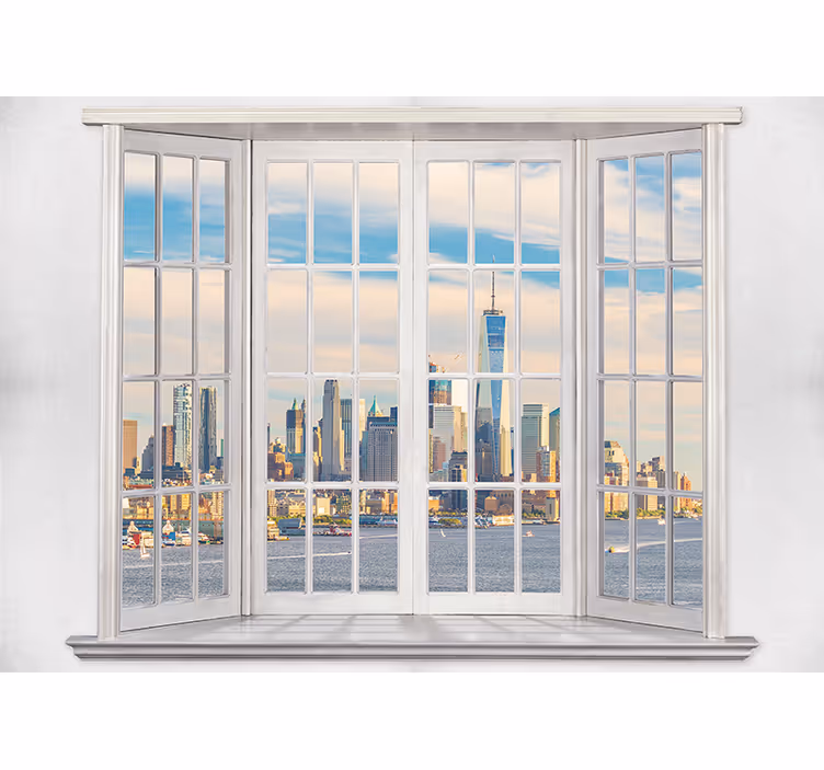 White blind for east river view through window - TenStickers
