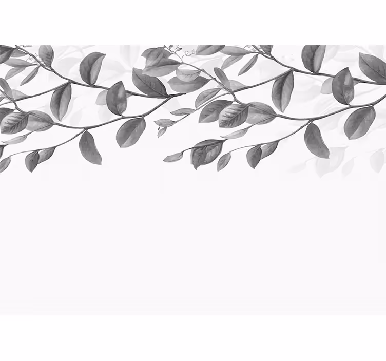 White blind with black and white hanging twigs - TenStickers